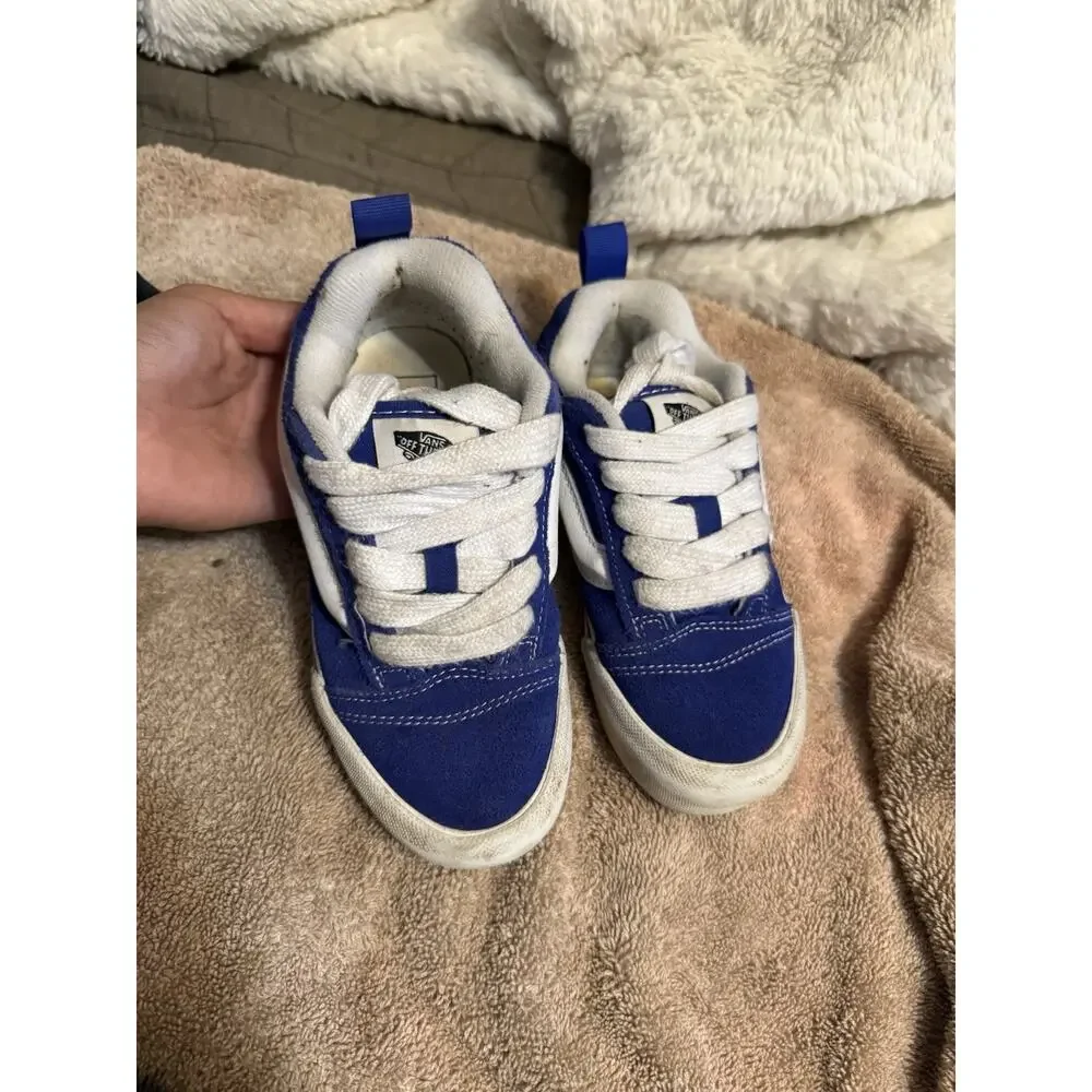 VANS Off The Wall Blue/White Suede Low Top Sneaker Kids US 13.5